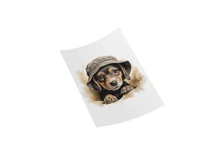 Beagle in Hat Elegante Trasferimento DTF - Decalcomania per T-Shirt, Borse in Tela e Altro - Foto 1 di 5