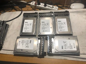 LOT OF 5 0GX198 Dell Hitachi HUS153014VLS300 3.5 146GB 15K RPM SAS HDD 0B22178 - Picture 1 of 6