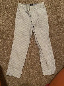 Crewcuts by J. Crew Thompson Seersucker Pants Boys Sz 8 Blue White Striped - Picture 1 of 5