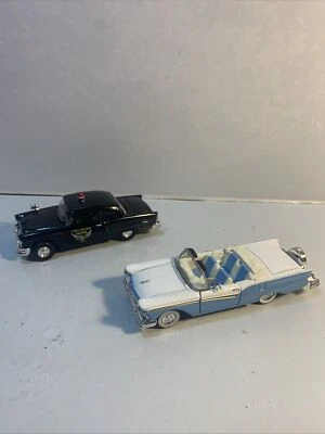 NEW 1955 Chevy Belair  Patrol Car & 1957 Ford Fairlane Convertible  Road Champs - Image 1 of 4