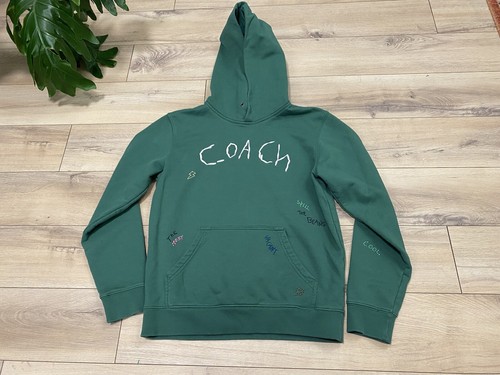 Felpa con cappuccio cucita diario coach taglia piccola autentica vuota Spill the Beans A++