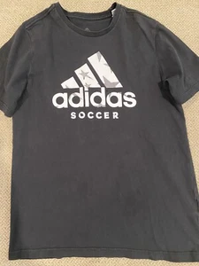 Boys adidas black soccer shirt Large L - Picture 1 of 1