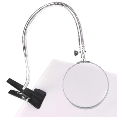 DESKTOP MAGNIFIER Large Heavy Duty Flexible Soldering Craft DIY Clip On Clamp UK - Image 1 of 4