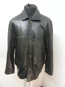 VINTAGE REDSKINS LEATHER DONKEY JACKET SIZE L NICE PATINA - Picture 1 of 21