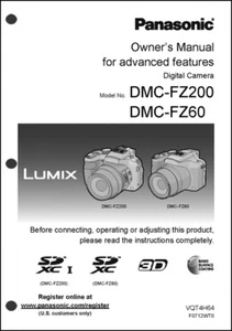 Panasonic Lumix DMC-FZ200 FZ60 Advanced Camera User Guide Instruction Manual - Picture 1 of 1