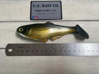 U.S. BAIT CO. Weedless Swimbait 6” Color golden shiner Lot Of 1 Bait