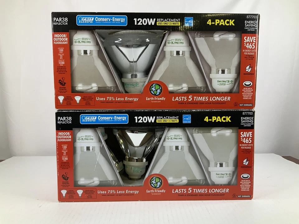 Feit Electric Par38 Reflector 120w Replacement Bulbs 7 Pack (B2) NEW - Image 1 of 4