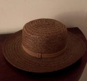 Neu mit Etikett Talbot’s hellbrauner Strohhut mit Band - Bild 1 von 5