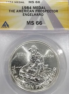 Unc 1984 Engelhard The American Prospector Eagle BU ANACS MS66 PM0171 - Picture 1 of 6