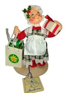 Vintage 1995 Annalee Weihnachtspuppe Mrs. Claus mit Einkaufstasche und Geschenken 7 Zoll - Bild 1 von 9