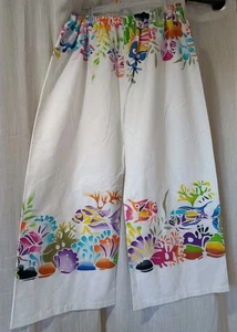 Batik Collection Womens Flared Wide Leg Pants Boho Resort, Ocean Fish 48" waist - Picture 1 of 12