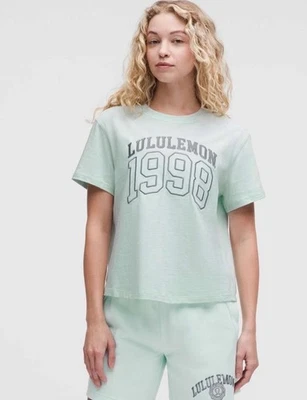 Lululemon Relaxed-Fit Cotton Jersey T-Shirt *Graphic - Mint Breeze~ Size 6~ NWT - Image 1 of 4
