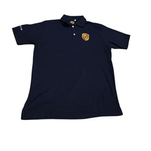Polo Porsche Crest blu navy uomo grande double face traspirante lusso - Foto 1 di 11