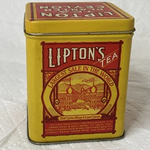"Plantadora de lata de té Lipton vintage Ceilán lata de metal vacía solo 3x4,5""" - Imagen 1 de 13