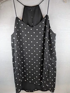 Express schwarz mit weißen Tupfen Tank Stil A Spaghettiträger Top Gr. Small - Bild 1 von 3