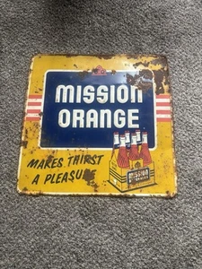 Vintage Mission Orange Soda Sign 24 X 24 - Picture 1 of 6