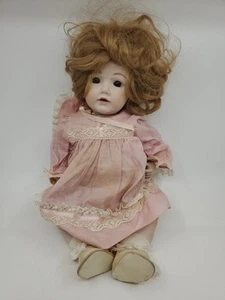 16 Inch Porcelain Girl Doll With Strawberry Hair And Brown Eyes - Picture 1 of 5