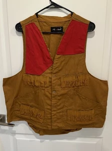 Mens Size XL Vintage Redhead Canvas Hunting Vest 70’s Bird Shotgun Bird Bag - Picture 1 of 13