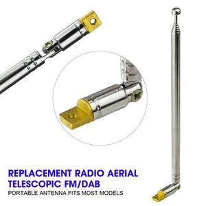 Radio Antena Telescópica Aérea Radio FM/DAB Repuesto para la mayoría de los modelos PortaboA - Imagen 1 de 10