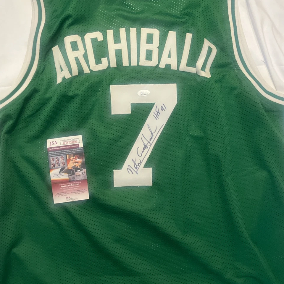 Nate Archibald Boston Celtics Custom signed jersey With HOF 91 Inscription. XL - Image 1 of 1