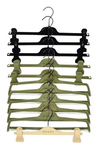 (11) Authentic Gucci Black & Green Velvet Logo Pants & Skirt Hangers - Picture 1 of 2