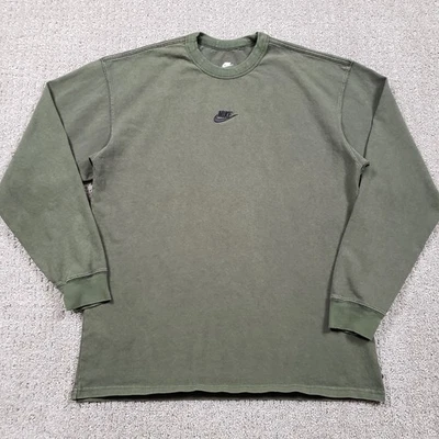 NIKE Shirt Mens Small Green Embroidered Logo Long Sleeve Loose Fit Tee - Image 1 of 4