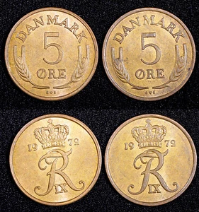 Dänemark Frederik IX Bronze 1972 5 Öre UNC .KM# 848.1 ZUFÄLLIGE AUSWAHL (1 Münze) - Bild 1 von 3