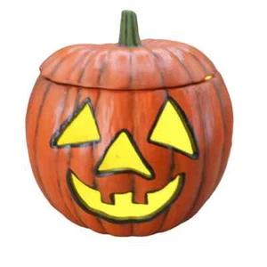 Vintage Jack O'Lantern Halloween Pumpkin 5" Round 6" Tall w/Hole for Light - Picture 1 of 10