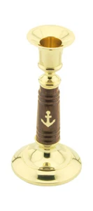 Kerzenständer Kerzenhalter Messing/Holz Ø=8cm Sea4You maritime Deko - Bild 1 von 1