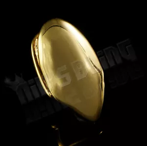 Gorra para parrilla COLMILLO de un solo diente enchapado en oro 14K dientes caninos hip hop parrilla personalizada - Imagen 1 de 2