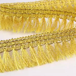 Gold Fringe Trim 6 Yards Tassel Trim Chainette Fringe Sewing Trim for Crafts, Cl - Picture 1 of 6