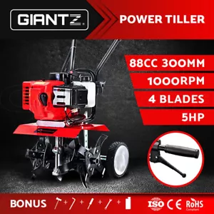 Giantz 88CC Tiller Rototiller Cultivator 4 Blades Garden Soil Power Rotary Hoe - Picture 1 of 11
