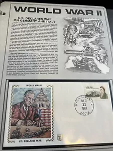 World War 2 Zaso Silk Cachet FDC US Declares War 1981 - Picture 1 of 3