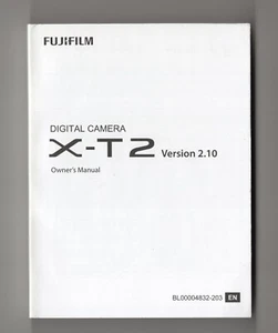 Fuji Fujifilm X-T2 Firmware 2.10 Original Cámara Manual de instrucciones en inglés - Imagen 1 de 6
