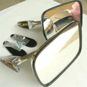 FOR FORD CORTINA MK1 2 3, ESCORT MK1 2, BLACK RIM CHROME DOOR Wing Mirrors RH/LH - Bild 1 von 12