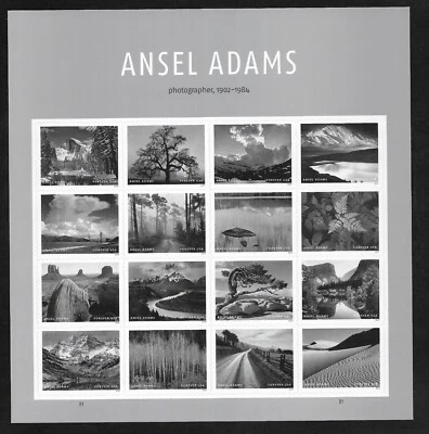 #5854 Ansel Adams-Photographer- (forever) 2024 Issue - MNH Sheet of 16 Different - Image 1 of 2