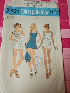 Vintage Simplicity Pattern 7491 Hippie Tennis Mini Dress Panties Shorts Size 10 - Picture 1 of 7