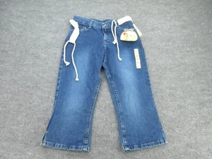 Lee Riders Jeans Girls 14 Blue Capri Pants Denim Belted Kids 14 NEW Tags - Picture 1 of 13