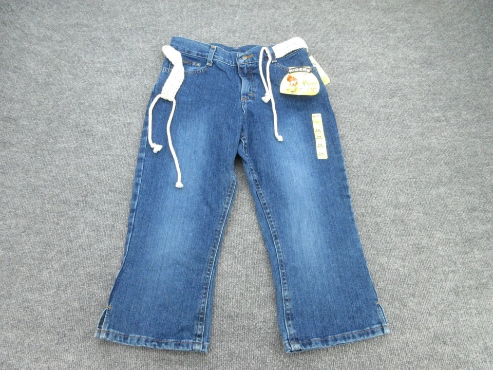 Pantalones de mezclilla Lee Riders Jeans Niñas 14 azules con cinturón niños 14 etiquetas NUEVAS Foto 1 de 4