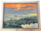 "Sunset Seascapes" Oil Painting By Robert Waltsak 14X18.5 Inches