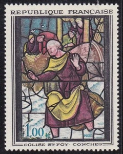 FRANCE #1055 MNH STAINED GLASS WINDOW: ST. PETER AT ST. FOY de CONCHES - Picture 1 of 1