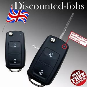Replacement Flip Key Fob Case 2 Button For VW Transporter T5 T6 Amarok Polo Golf - Picture 1 of 3