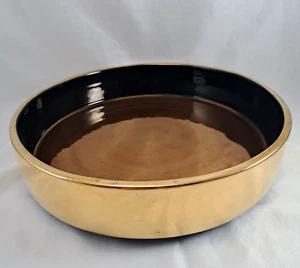 Rosenthal Netter Italian Ceramic Low Bowl Bronze Gold Black Metallic 11" Dia. - Picture 1 of 7