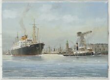 35047 - Dampfer St. Louis im Hamburger Hafen. Gemälde von Klaus Roskamp.