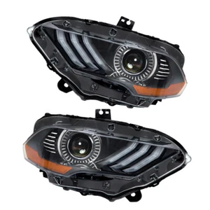 Pair of Headlights For 18-20 Ford Mustang Full LED Projector Headlamps DRL LH RH - Picture 1 of 18