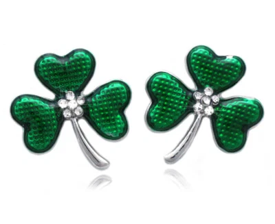 Pendientes Trébol Irlandés Trébol 3 Hojas Forma de Corazón Regalo Día de San Patricio Foto 1 de 2