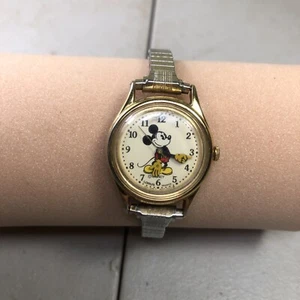 Vintage Lorus Disney Mickey Mouse Watch Women Silver Tone V515-6080, New Battery - Picture 1 of 10