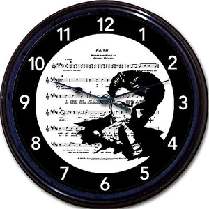 George Michael Faith WHAM spartiti musica anni 80 anni ottanta orologio da parete nuovo 10" - Foto 1 di 1