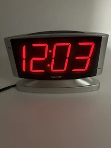 SHARP Digital Alarm Clock SPC033 LED Large 2" Red Numbers Swivels WORKS - Picture 1 of 10