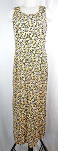 Maxi Vestido De Colección Hilo Hattie Estampado Piña Naranja Sin Mangas 12 Hecho en Hawai - Imagen 1 de 3